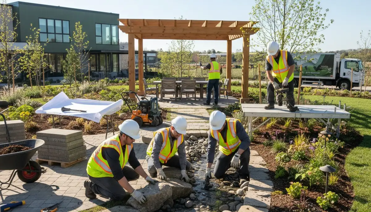 Landscape design for Arlington, TX yards by Arbor Tree Care with low-maintenance tree-friendly planning