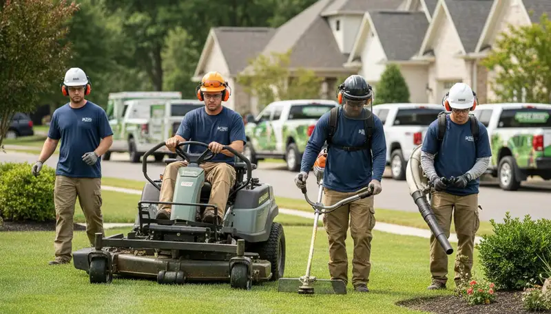 Arlington, TX tree service team providing professional lawn and tree care for residential properties