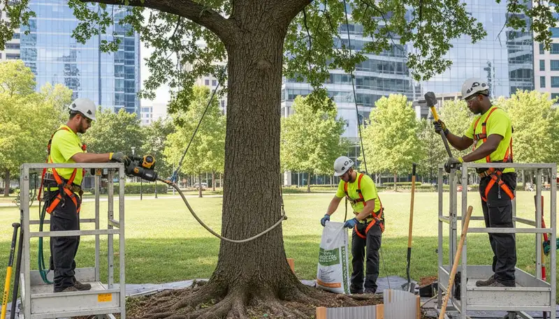 Arbor Tree Care protects tree roots from soil damage in Arlington, TX