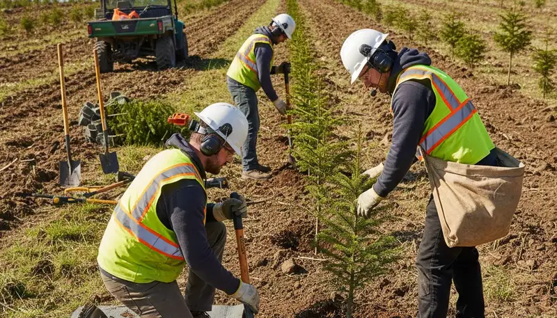 Arlington, TX arborist planting a new tree for residential tree planting services
