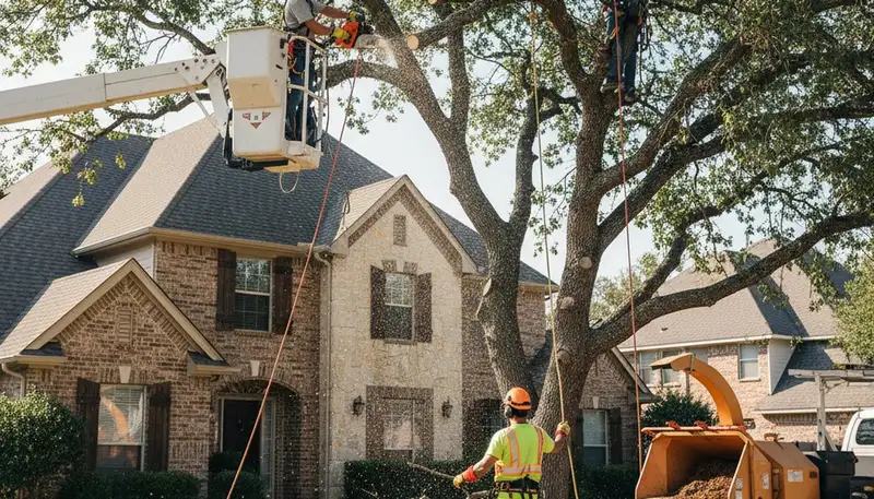 Tree service crew in Arlington, TX providing professional tree trimming and removal
