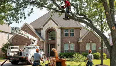 Tree service team providing professional tree trimming in Arlington, TX