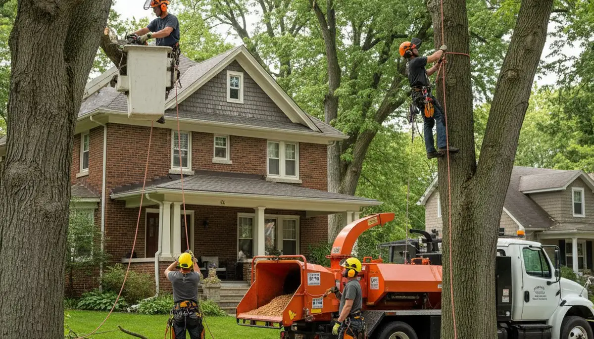 Tree service crew providing professional tree trimming in Arlington, TX